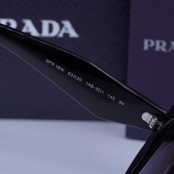 Prada PR16WS 1AB5D1 Geometric Sunglasses – Black\Grey - Picture 6 of 9